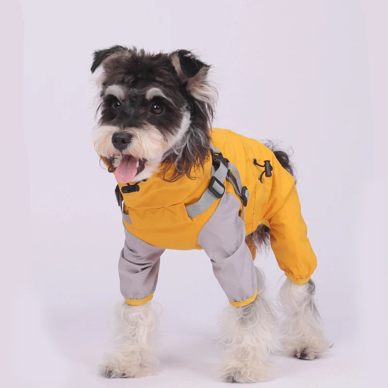 Waterproof Dog Raincoat with Hood & Reflective Strips