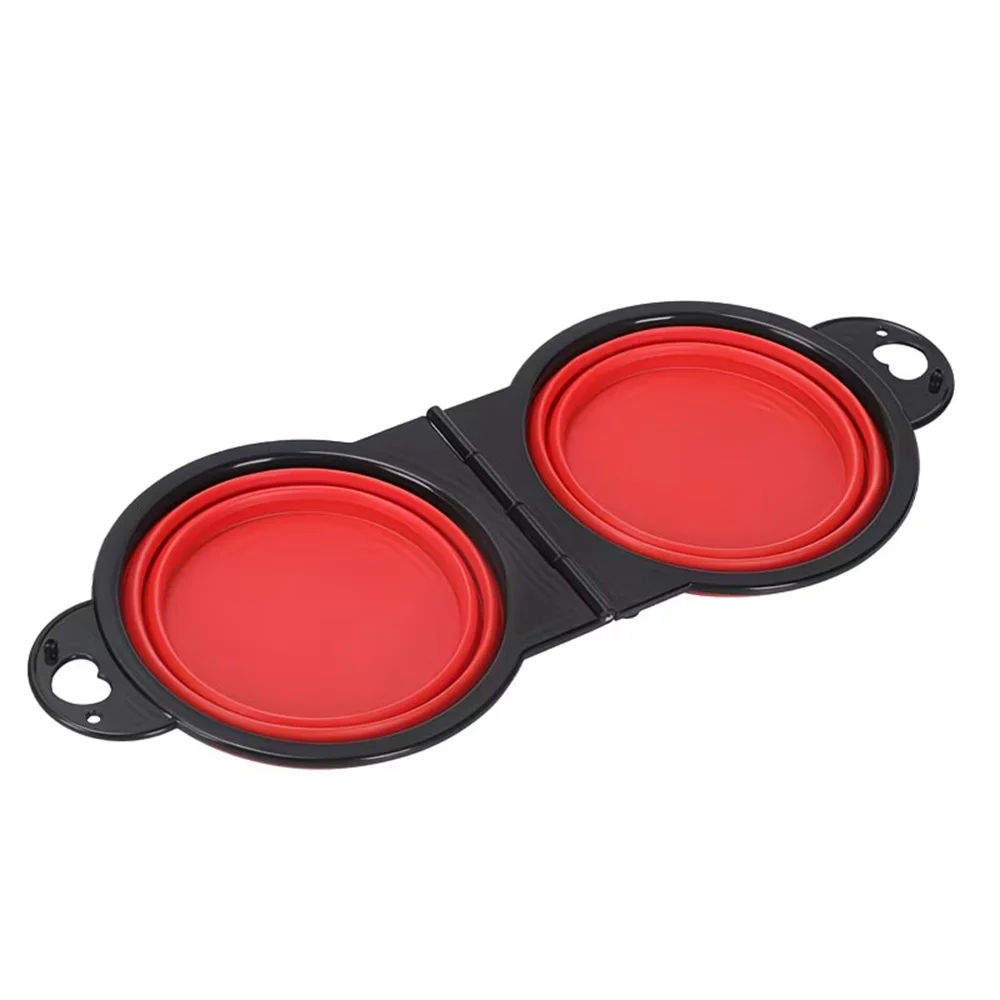 Collapsible Double Pet Bowls – Portable Travel Bowl