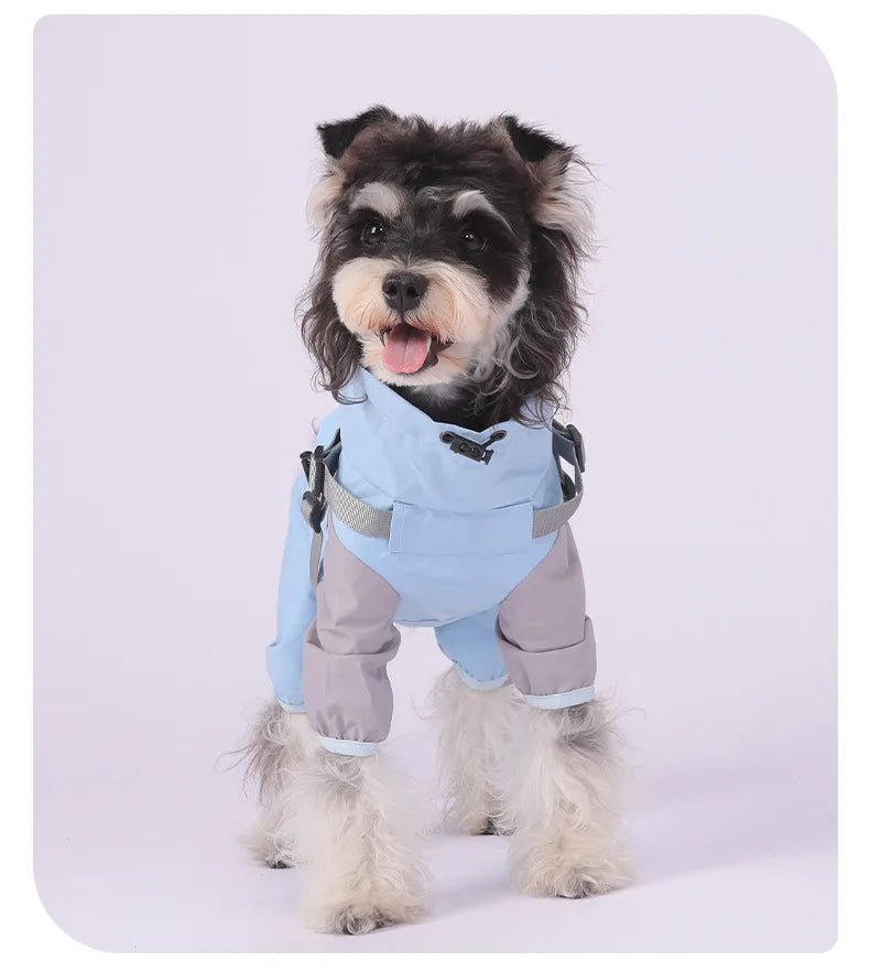 Waterproof Dog Raincoat with Hood & Reflective Strips