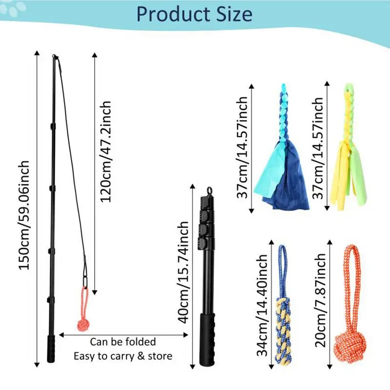Dog Flirt Pole Interactive Toy for Large Dogs