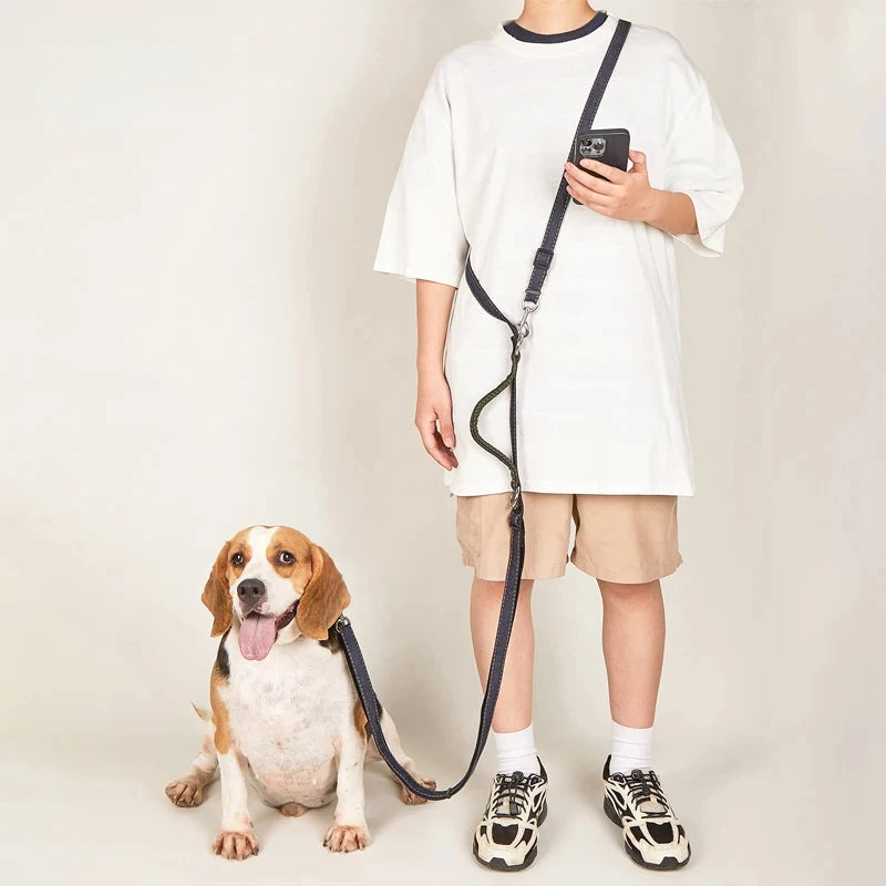 Adjustable Hands-Free Double Dog Leash for Walking & Running