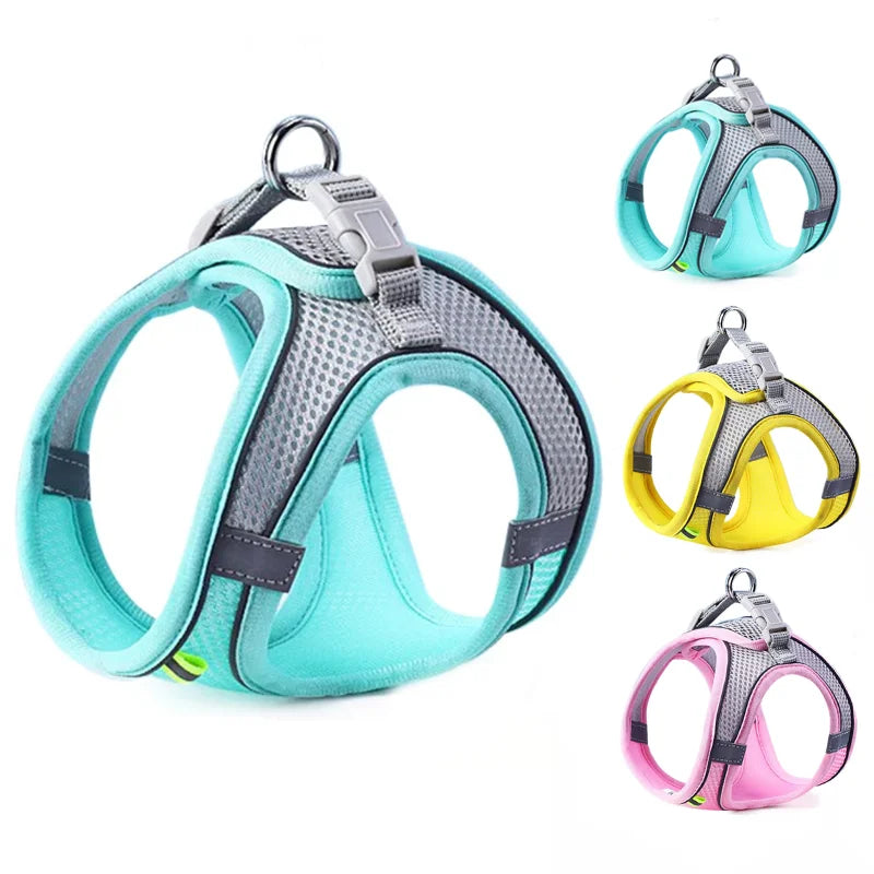 Reflective Breathable Dog & Cat Harness Vest Set