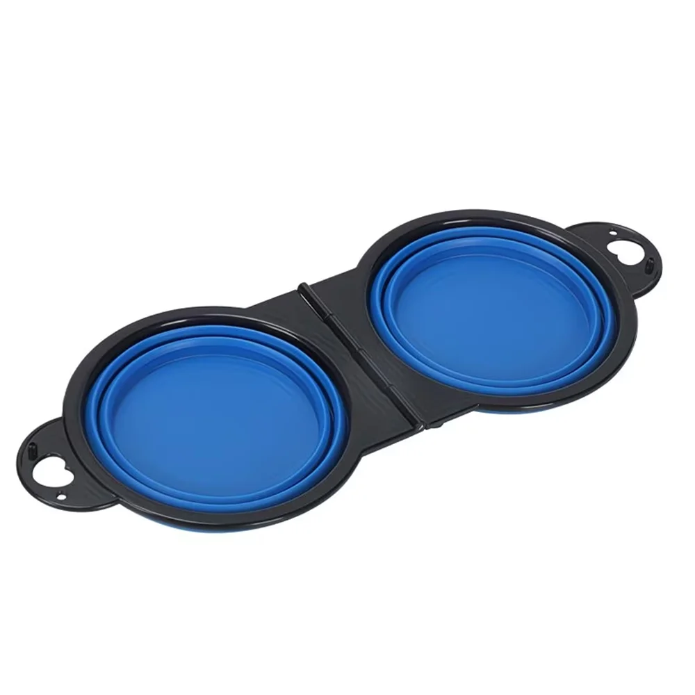Collapsible Double Pet Bowls – Portable Travel Bowl