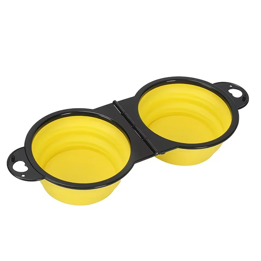 Collapsible Double Pet Bowls – Portable Travel Bowl