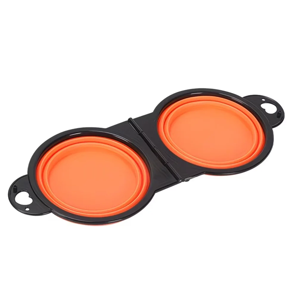 Collapsible Double Pet Bowls – Portable Travel Bowl