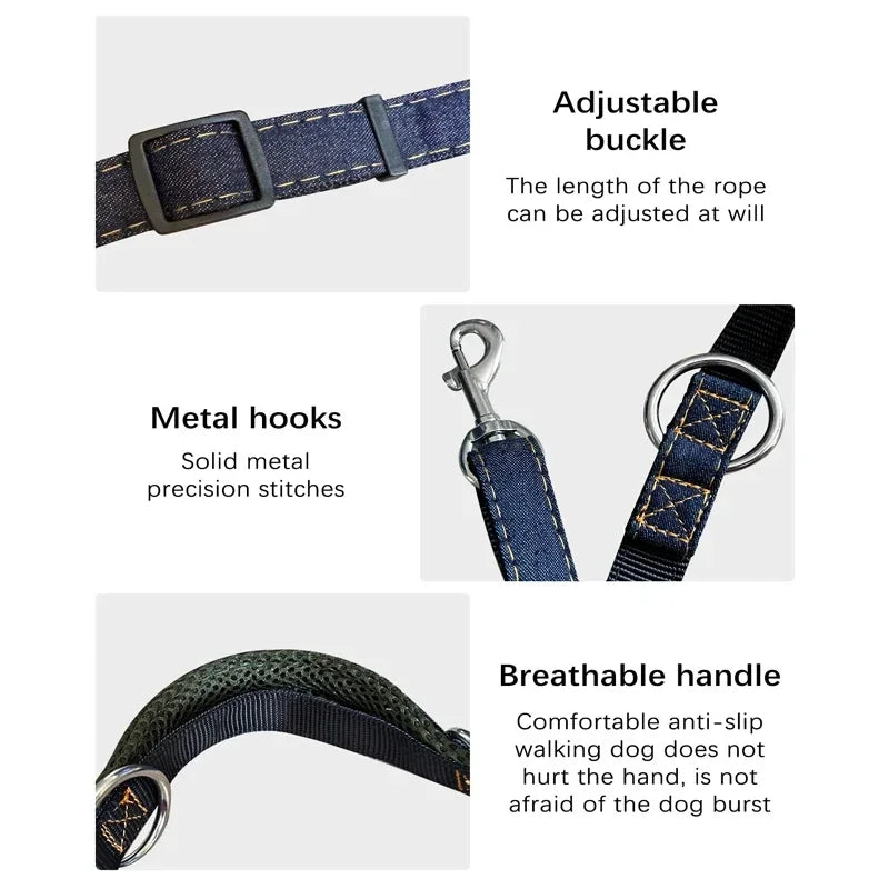 Adjustable Hands-Free Double Dog Leash for Walking & Running