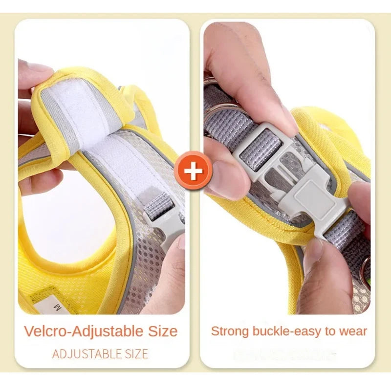 Reflective Breathable Dog & Cat Harness Vest Set