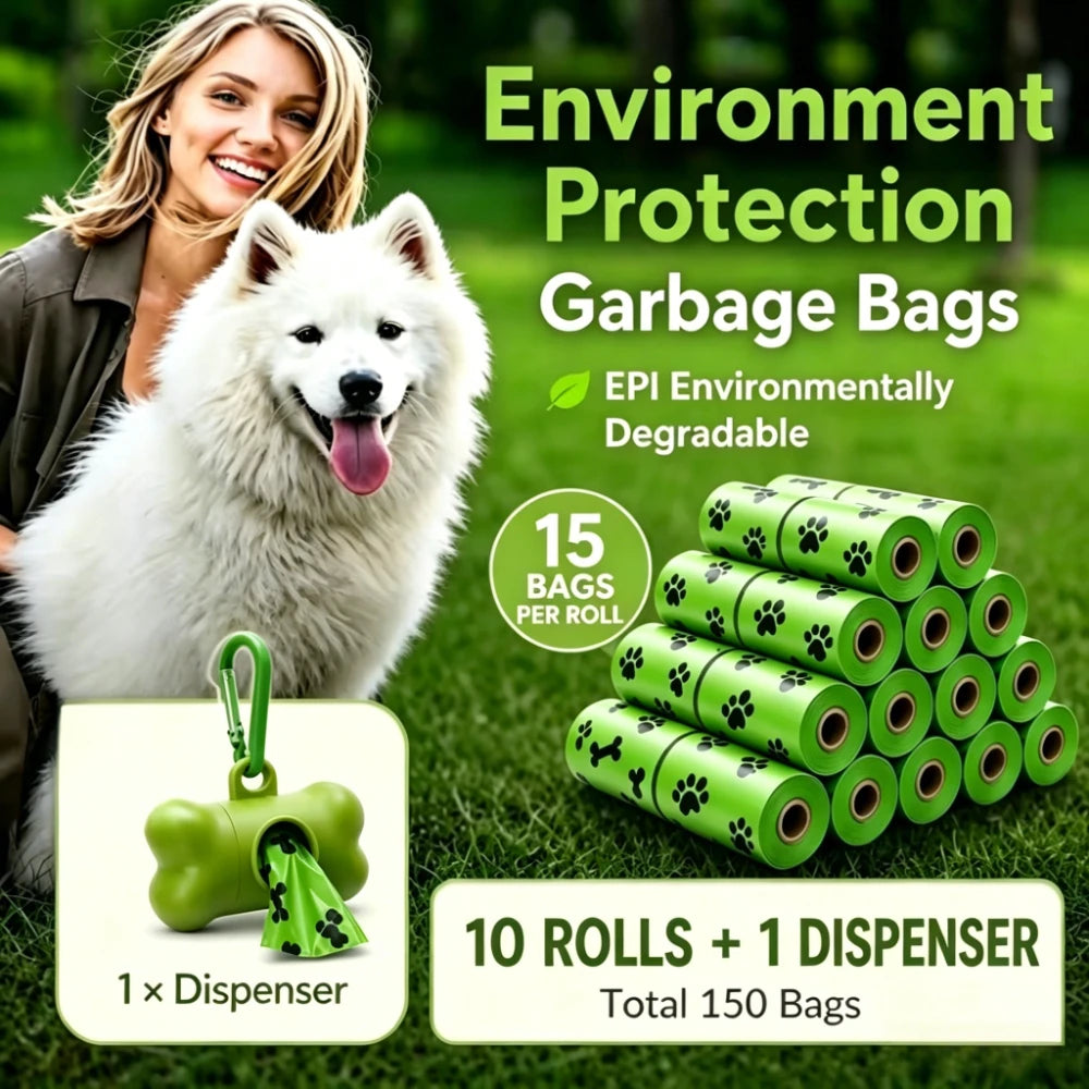 Biodegradable Dog Poop Bags with Dispenser – 150 Bags