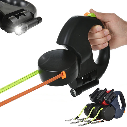 Retractable Dog Leash with LED Light for Small Dogs & Cats
