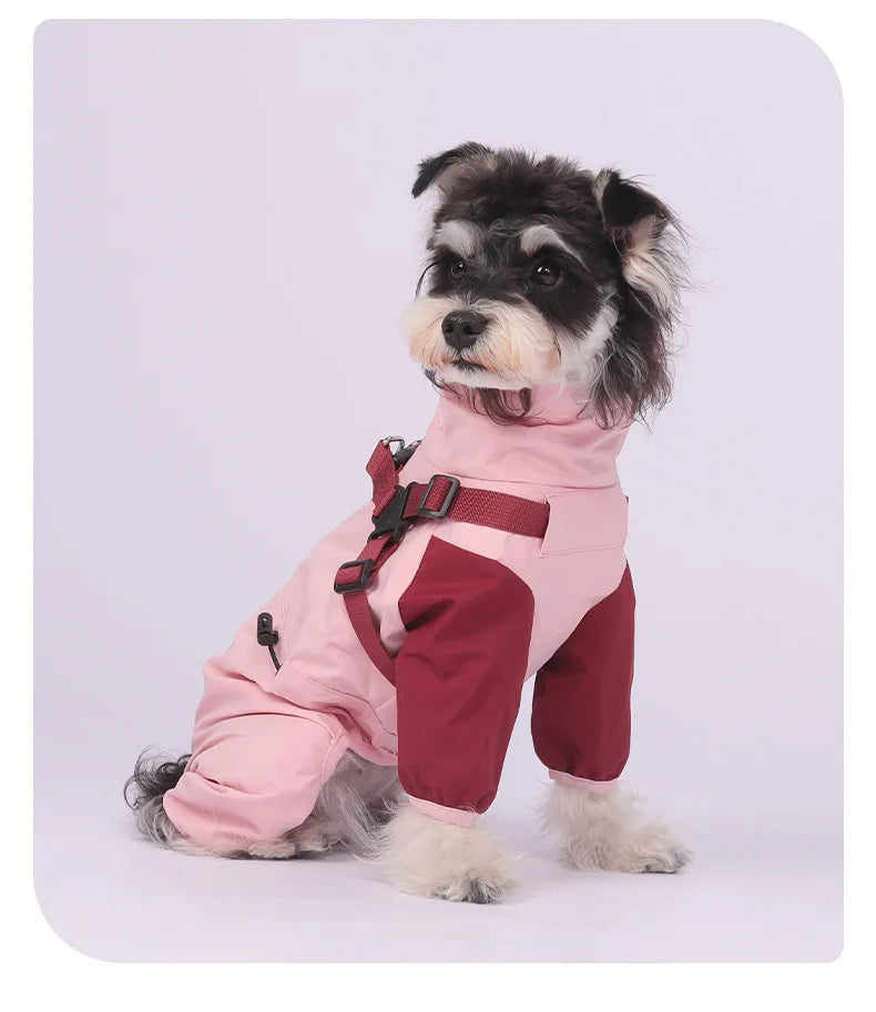Waterproof Dog Raincoat with Hood & Reflective Strips