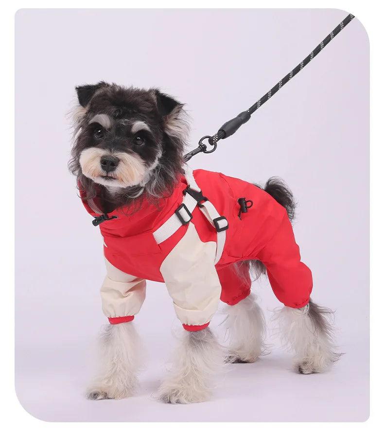 Waterproof Dog Raincoat with Hood & Reflective Strips