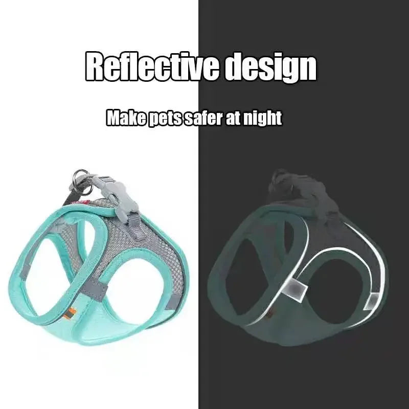 Reflective Breathable Dog & Cat Harness Vest Set