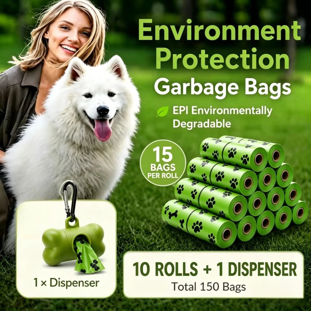 Biodegradable Dog Poop Bags with Dispenser – 150 Bags